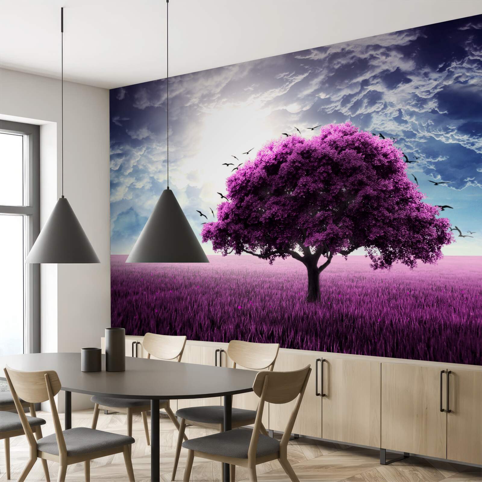 Fototapeten Ein Baum mit lila Blüten