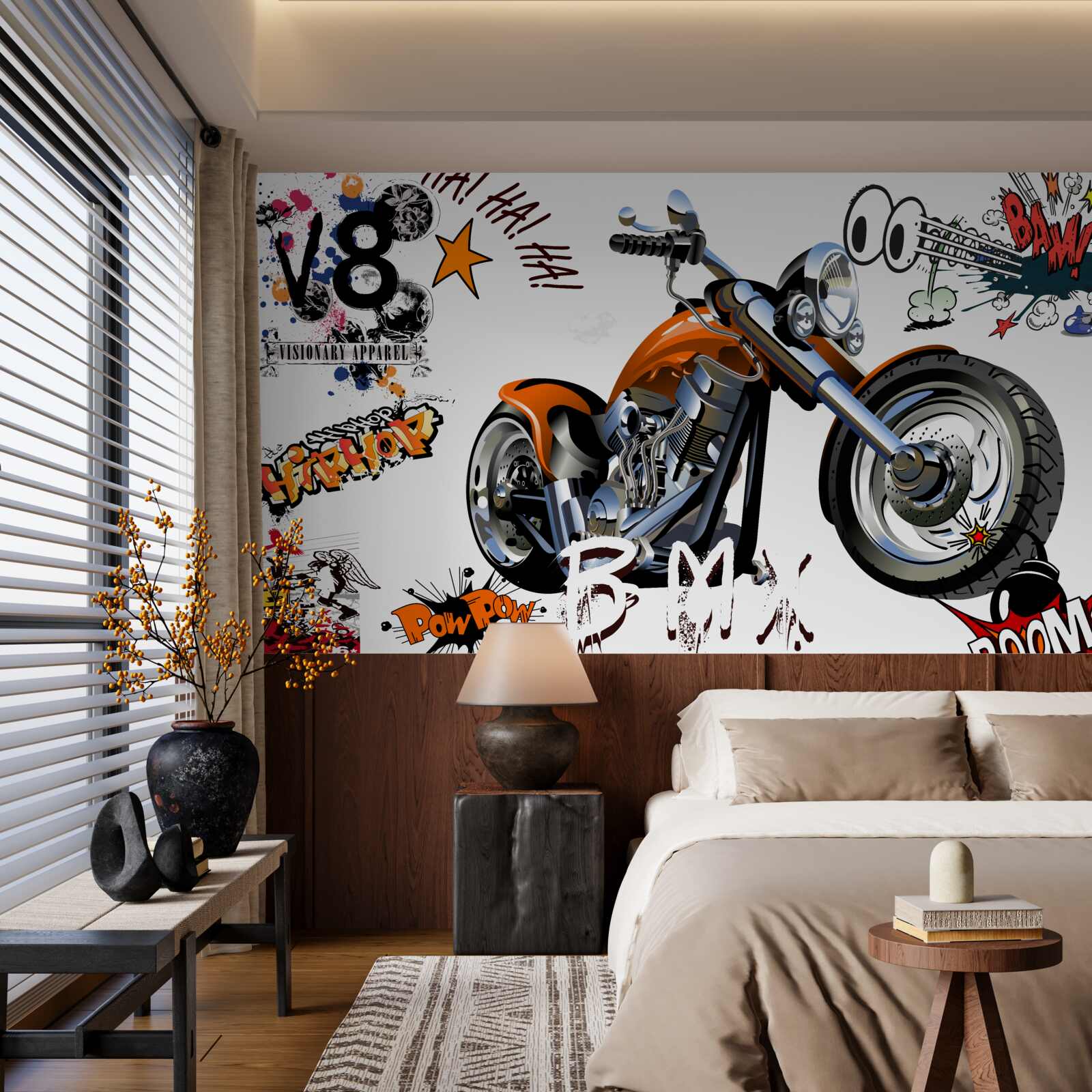 Fototapeten Motorrad mit Textmustern