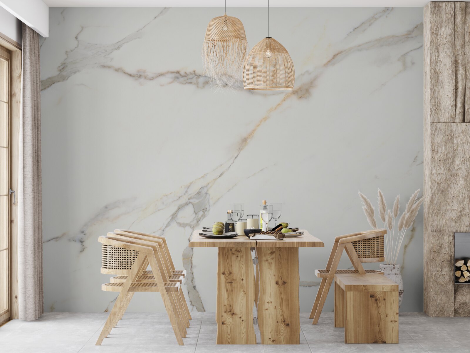 Fototapeten weicher Creme Marmor