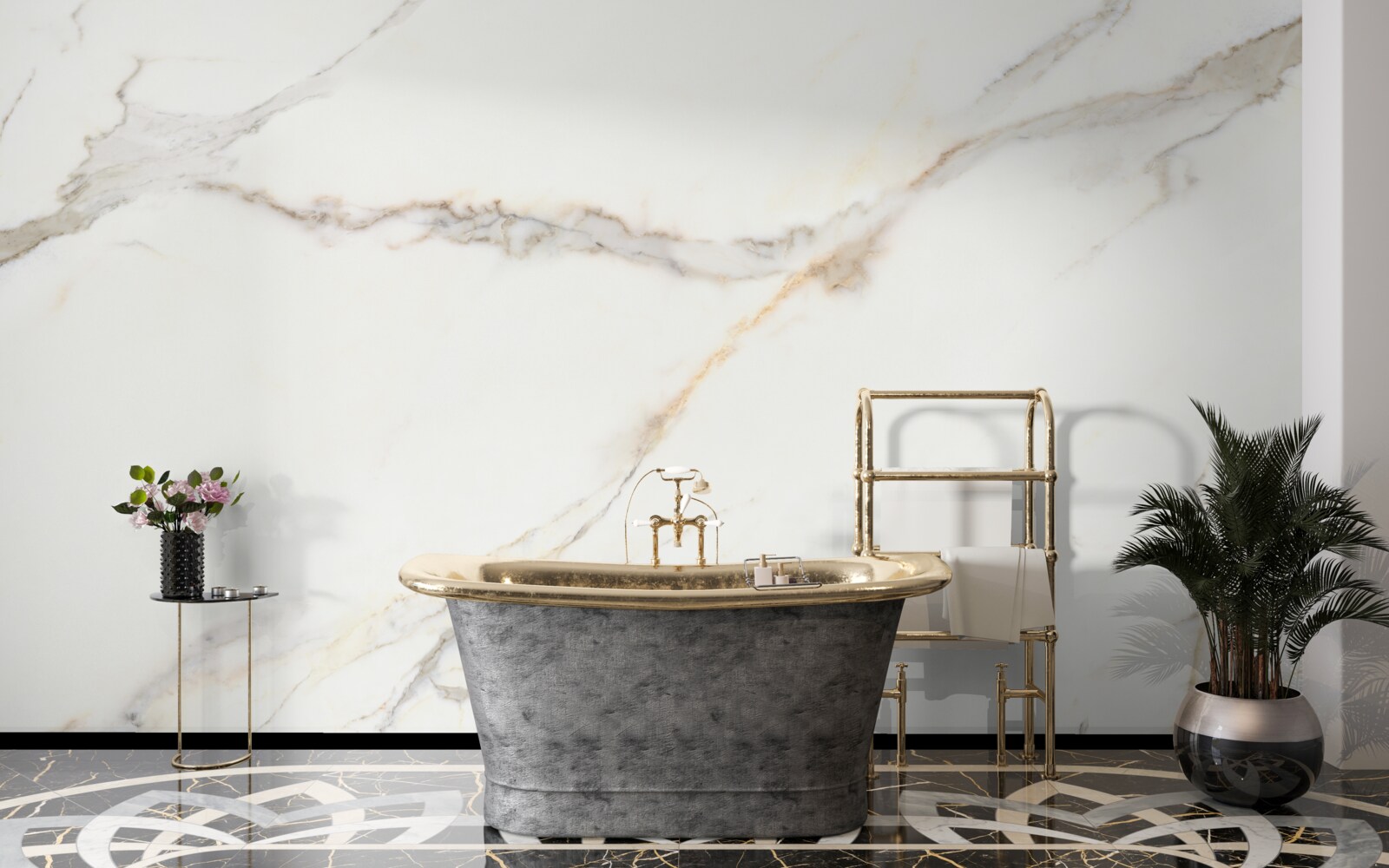 Fototapeten weicher Creme Marmor