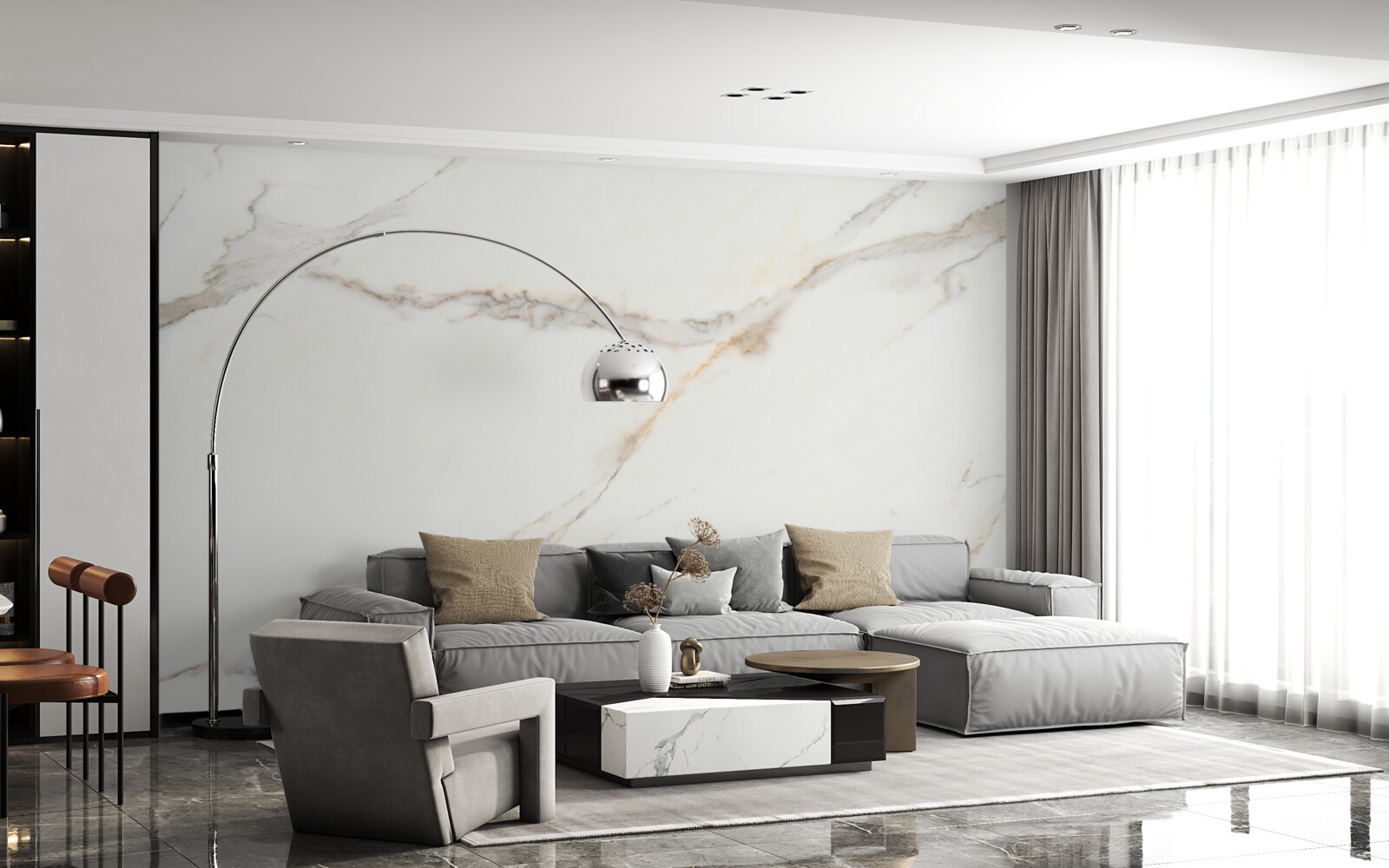 Fototapeten weicher Creme Marmor