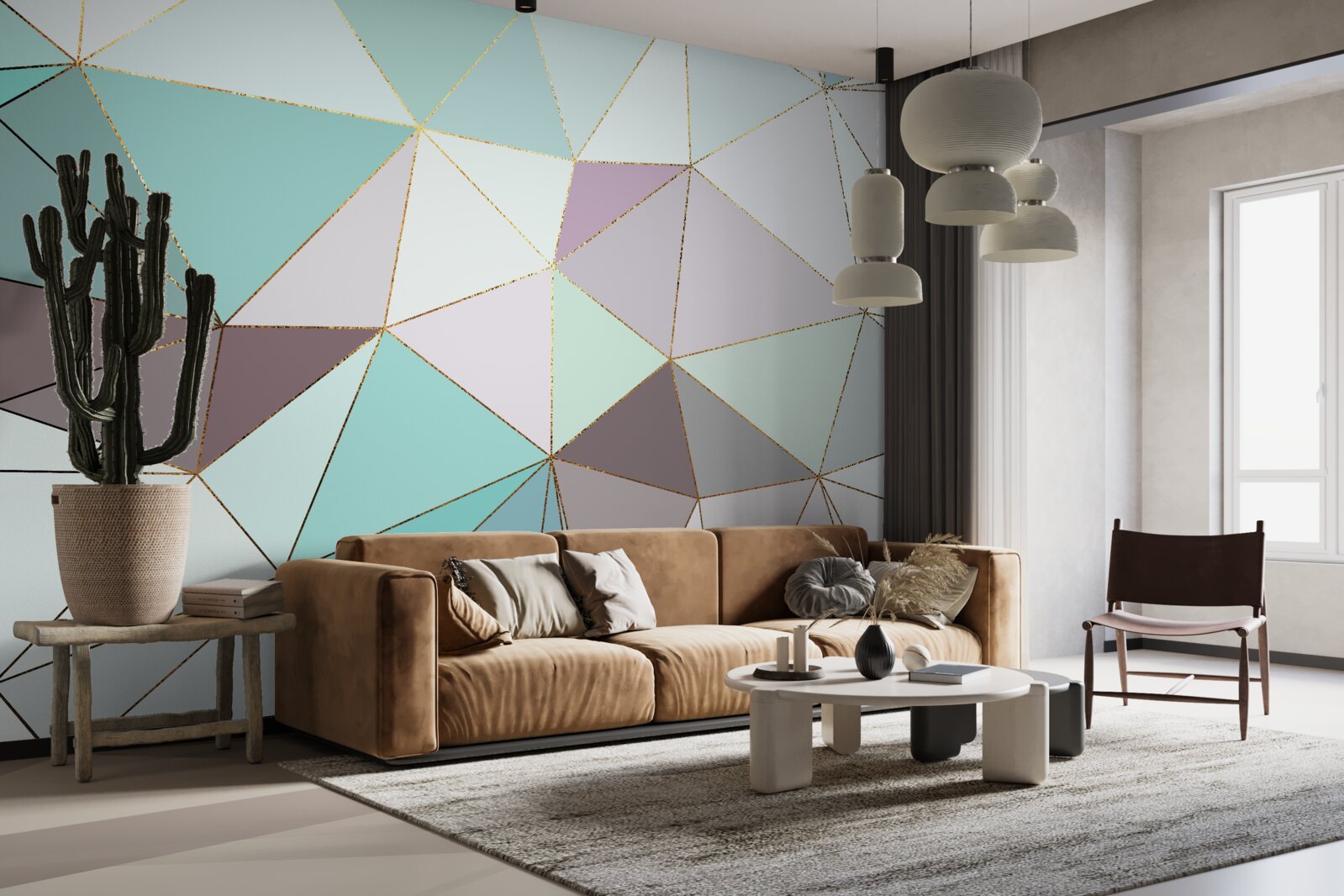 Fototapeten Geometrische Figuren auf einer Marmoroberfläche
