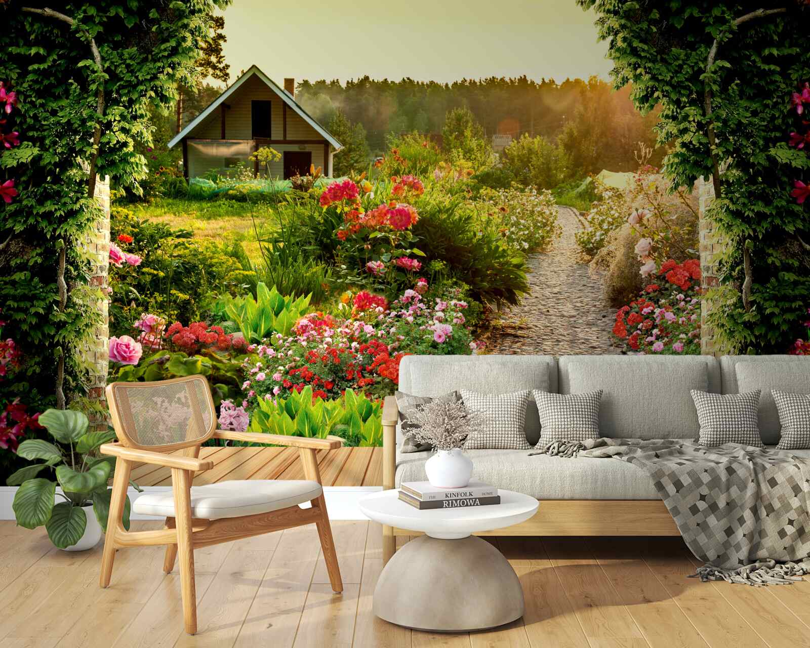 Fototapeten Naturlandschaft mit dem Haus