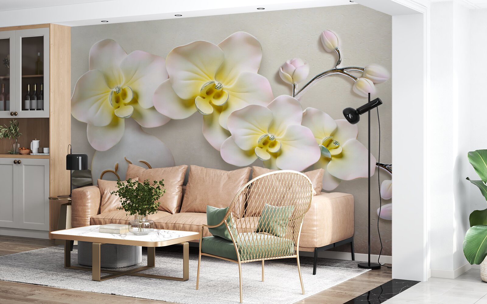 Fototapeten Dekorierte Orchideenblumen