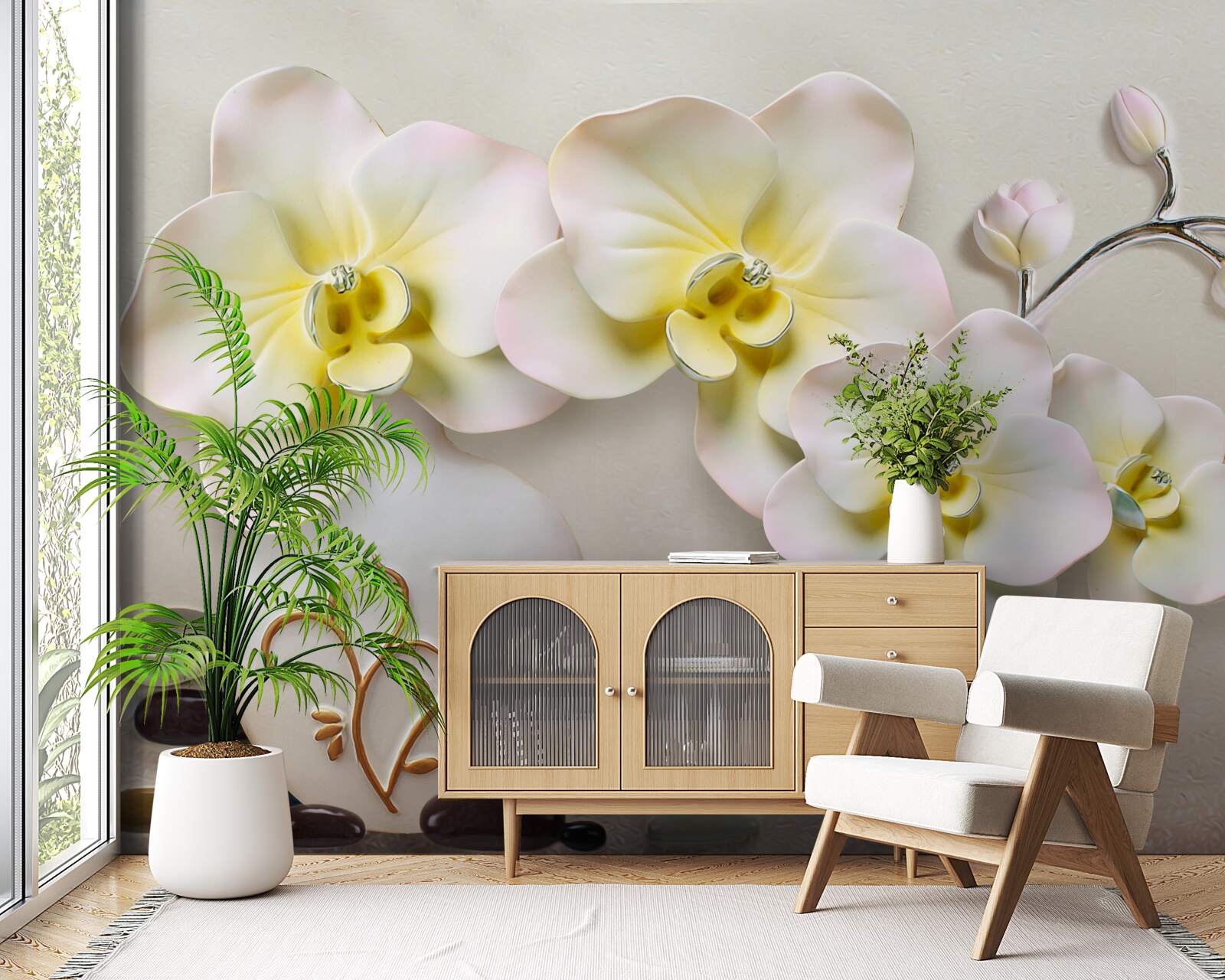 Fototapeten Dekorierte Orchideenblumen