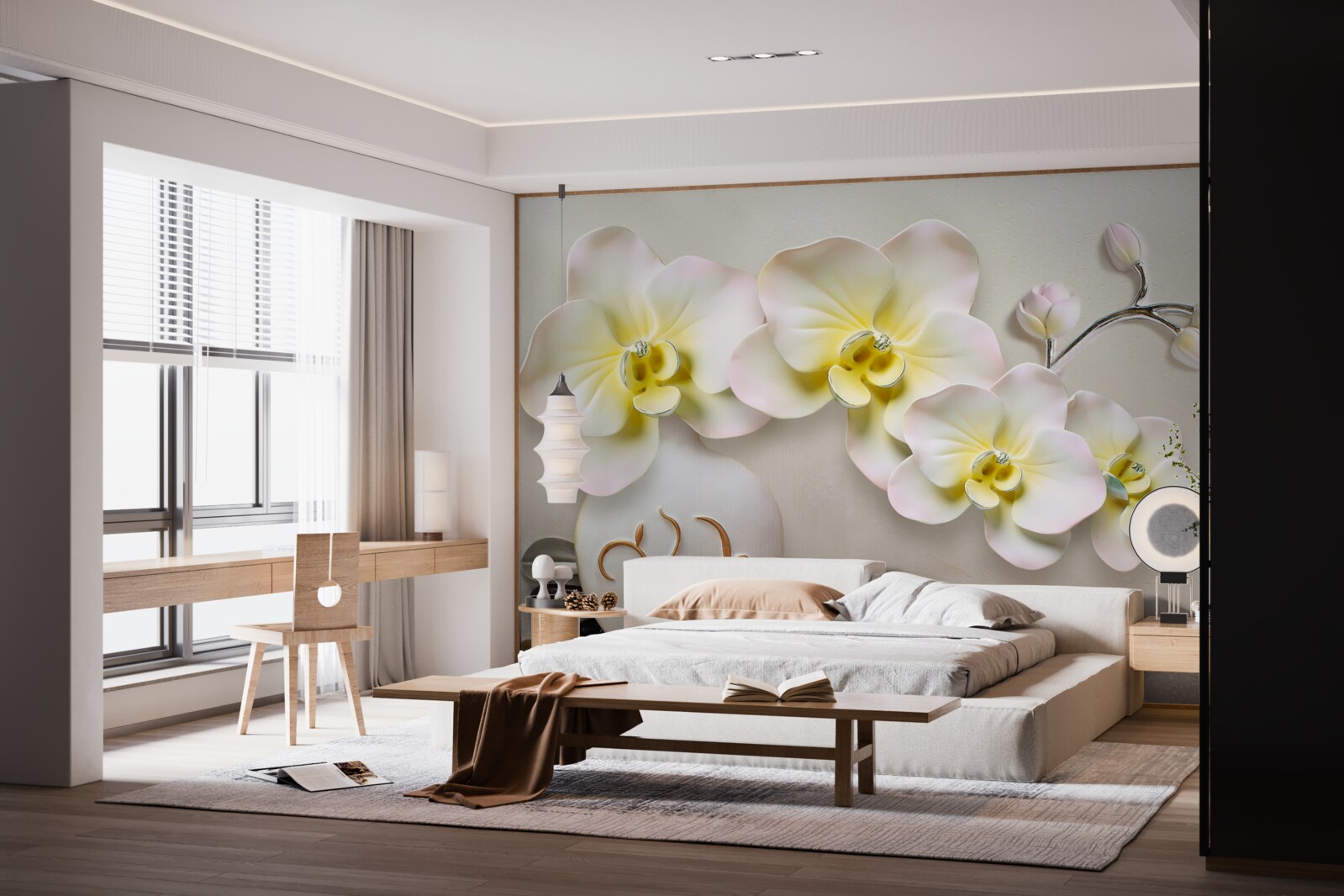 Fototapeten Dekorierte Orchideenblumen