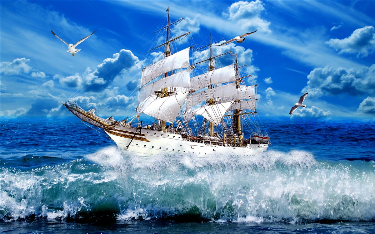 Fototapeten Das Schiff deckt den Sturm ab