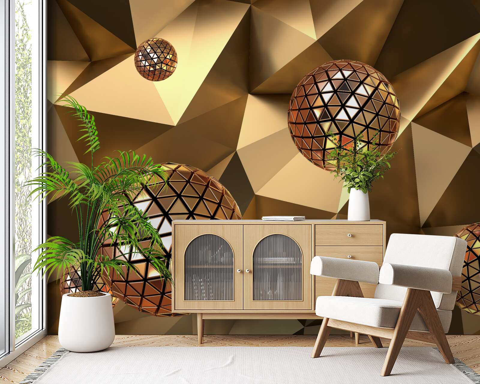 Fototapeten Schwebende 3D -Disco -Bälle