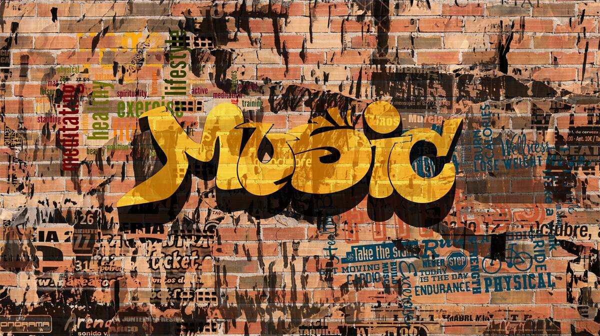 Fototapeten Graffiti in Geräuschen