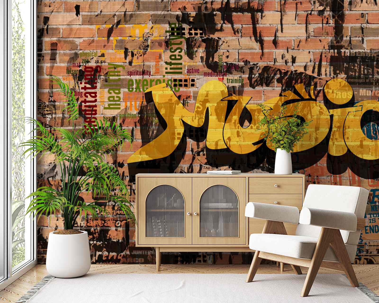 Fototapeten Graffiti in Geräuschen