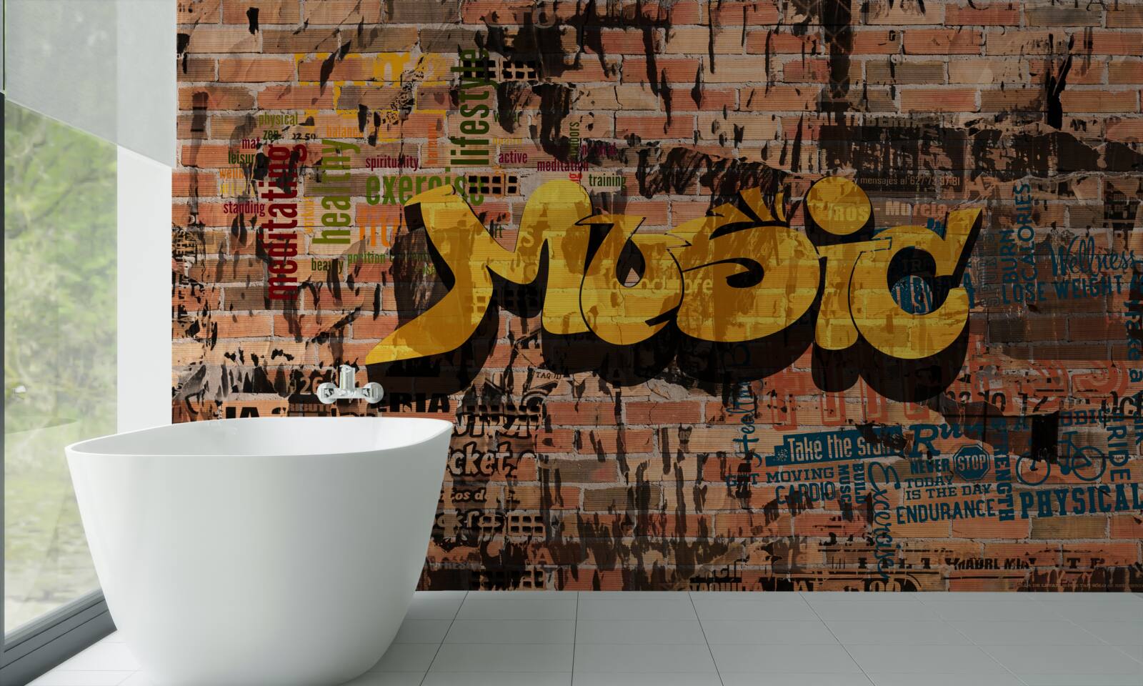 Fototapeten Graffiti in Geräuschen