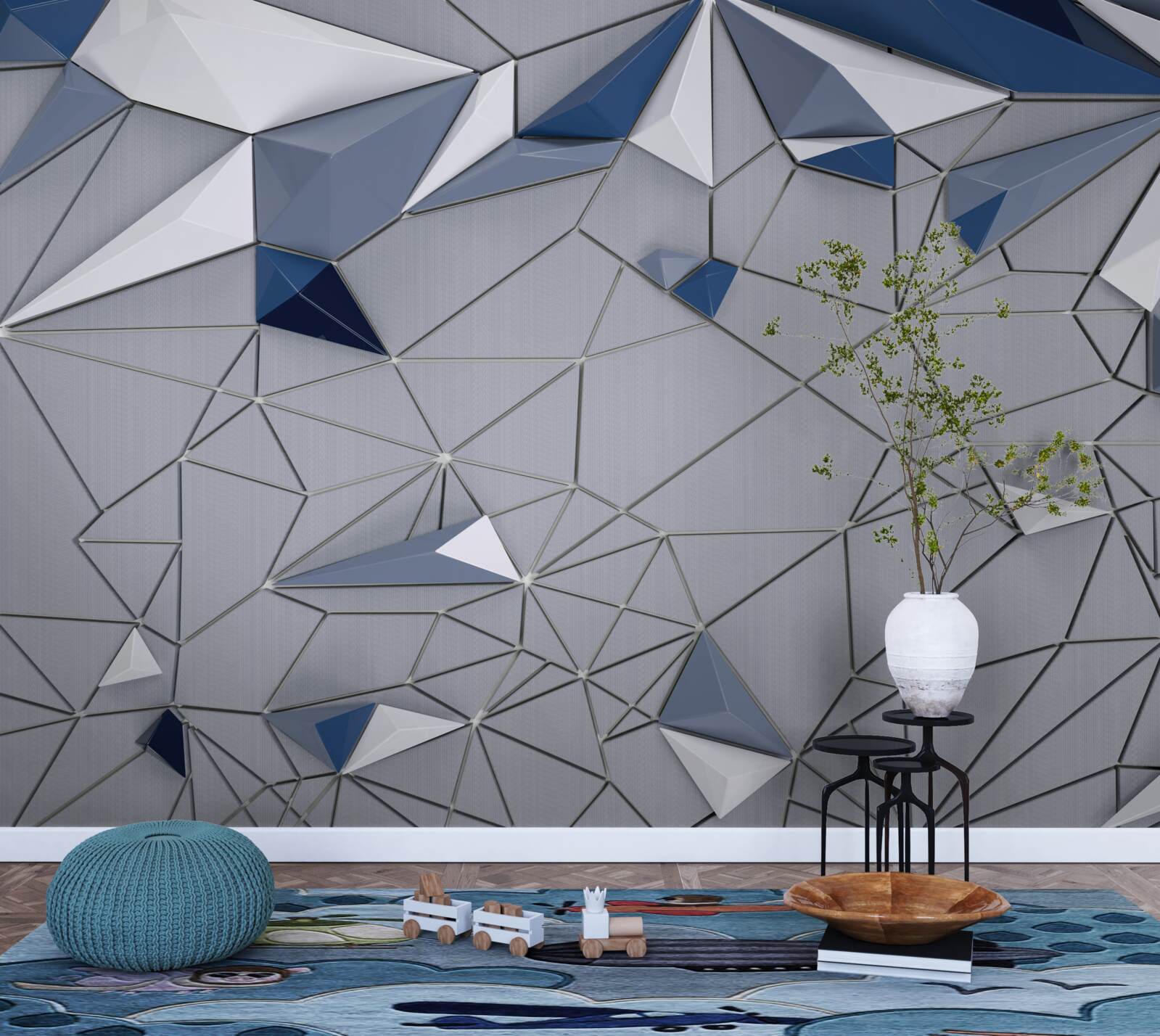 Fototapeten Blaues Glas Marmor