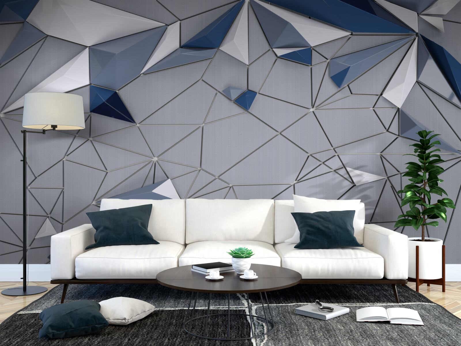 Fototapeten Blaues Glas Marmor
