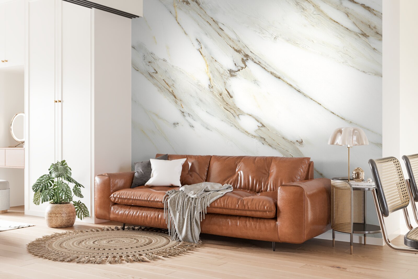 Fototapeten Gold und Silber mit Marmor