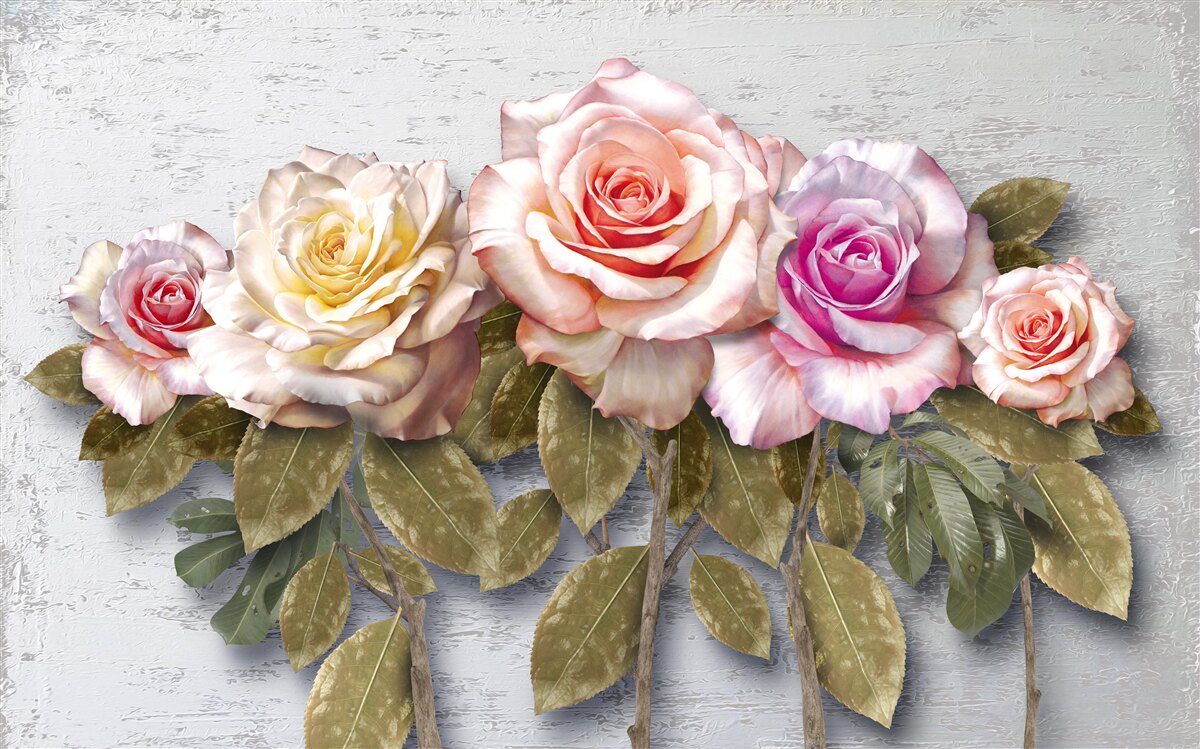 Fototapeten Ein Blumenstrauß wundervoller Rosen