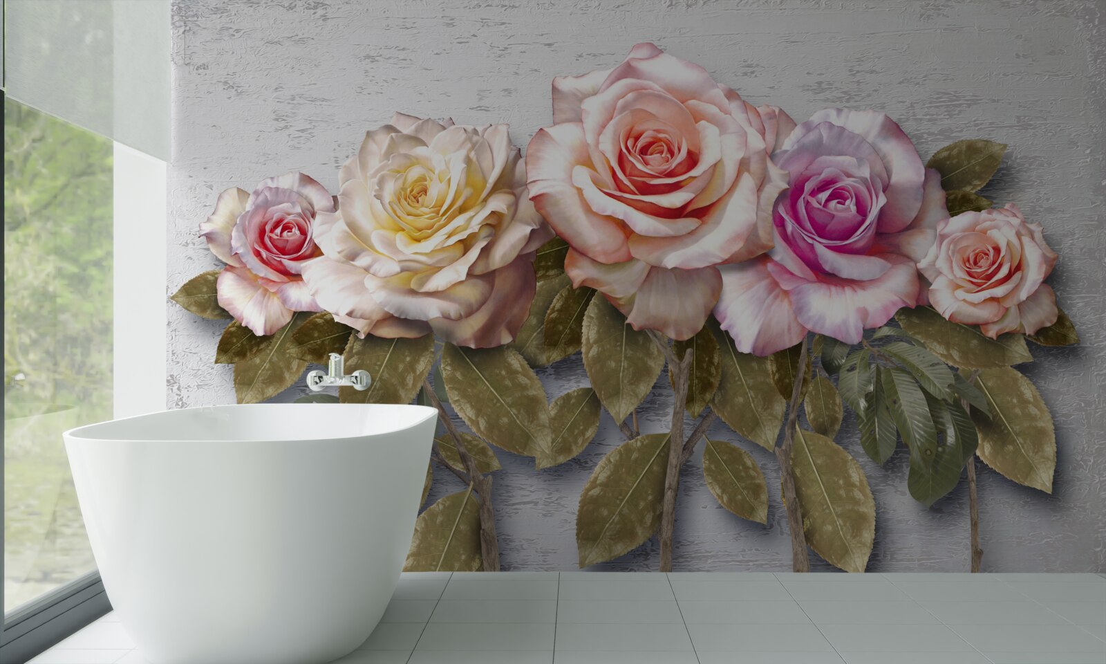 Fototapeten Ein Blumenstrauß wundervoller Rosen