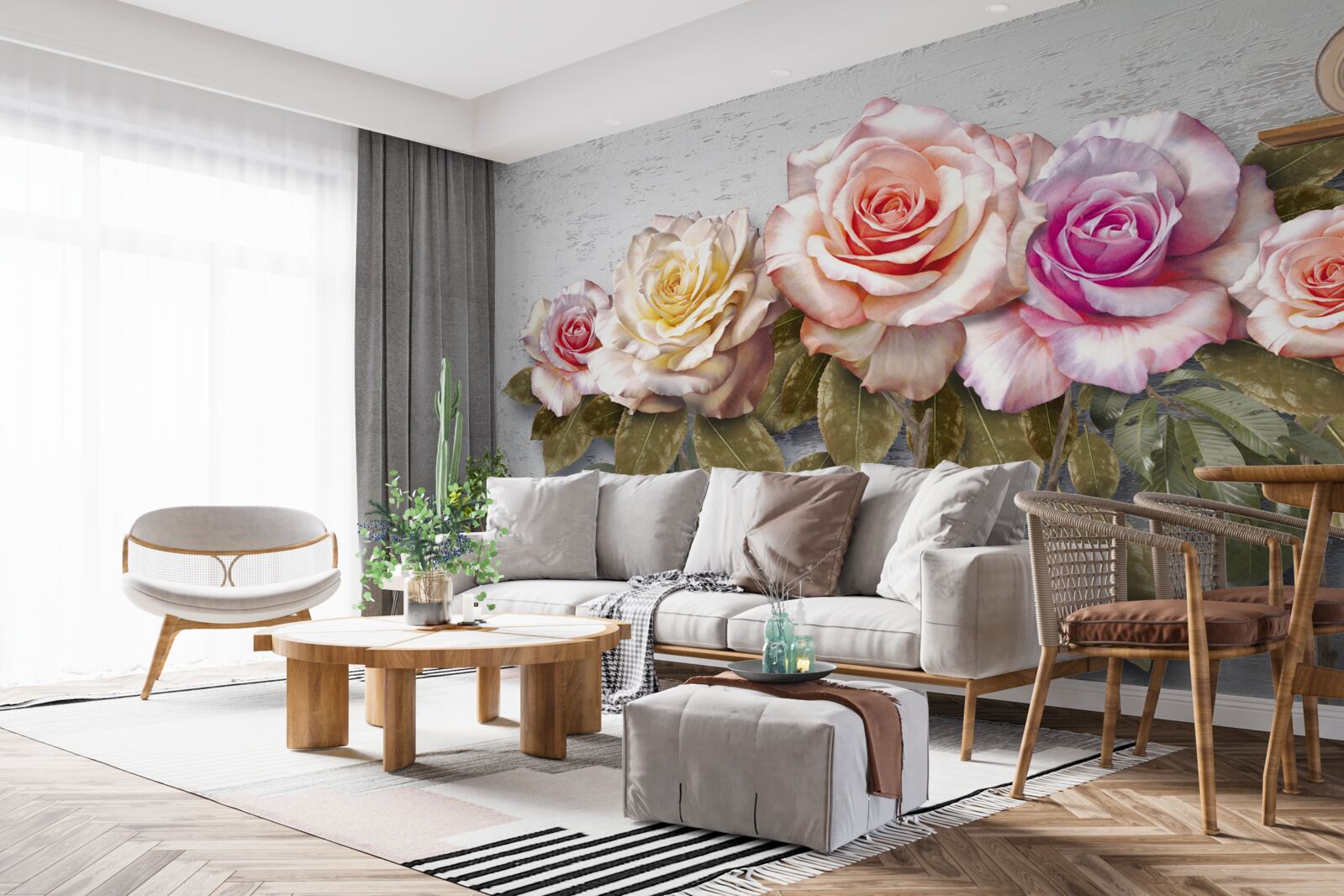 Fototapeten Ein Blumenstrauß wundervoller Rosen