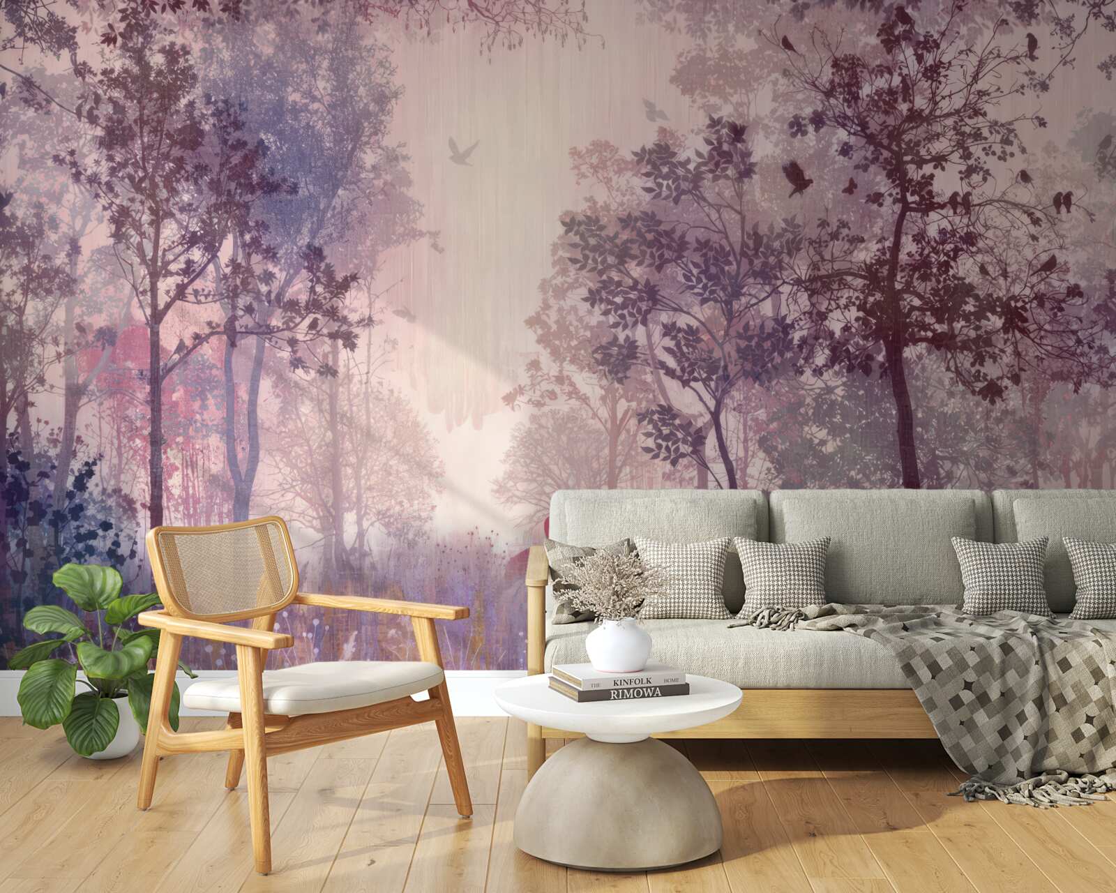 Fototapeten Aquarell Herbst Forest