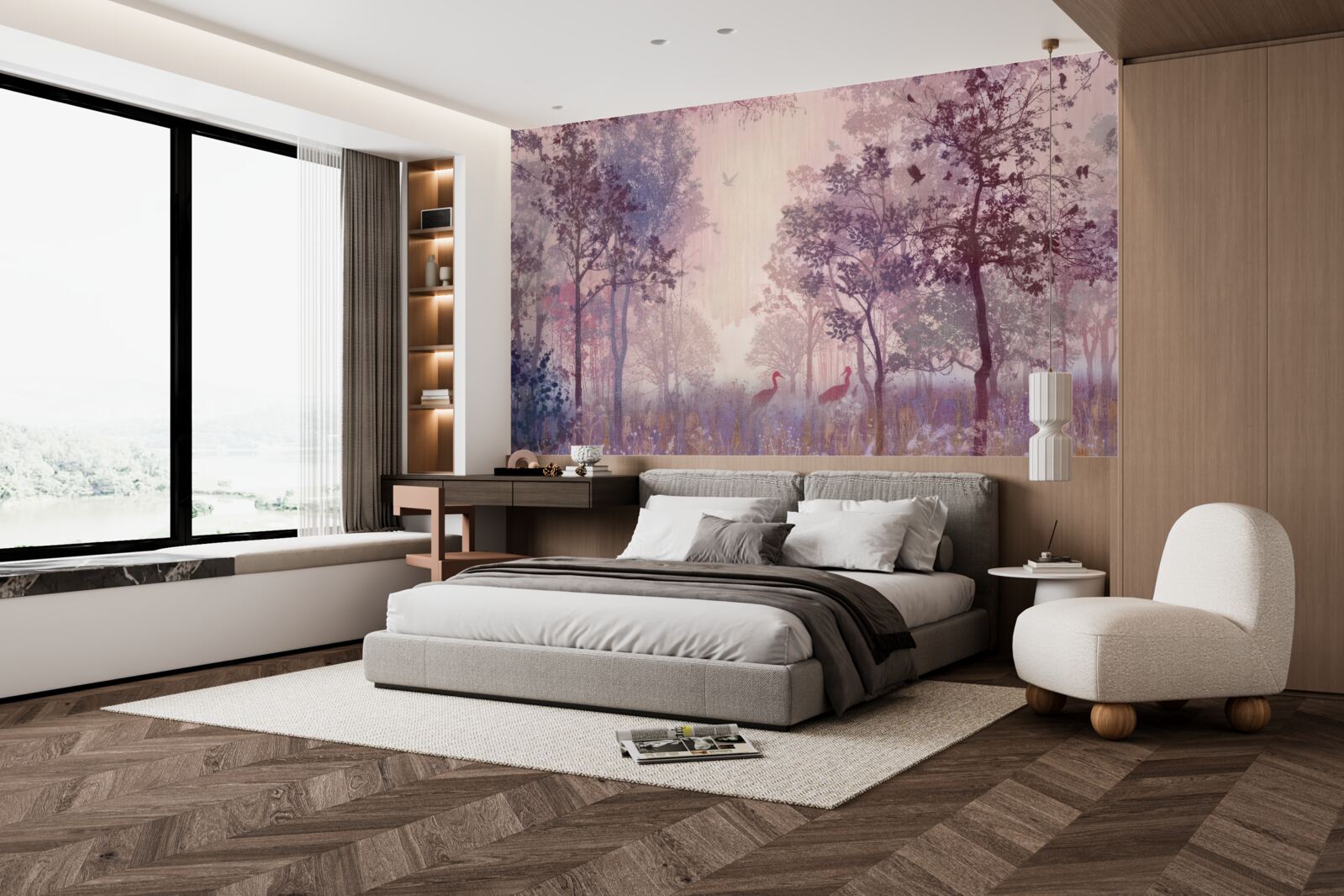 Fototapeten Aquarell Herbst Forest