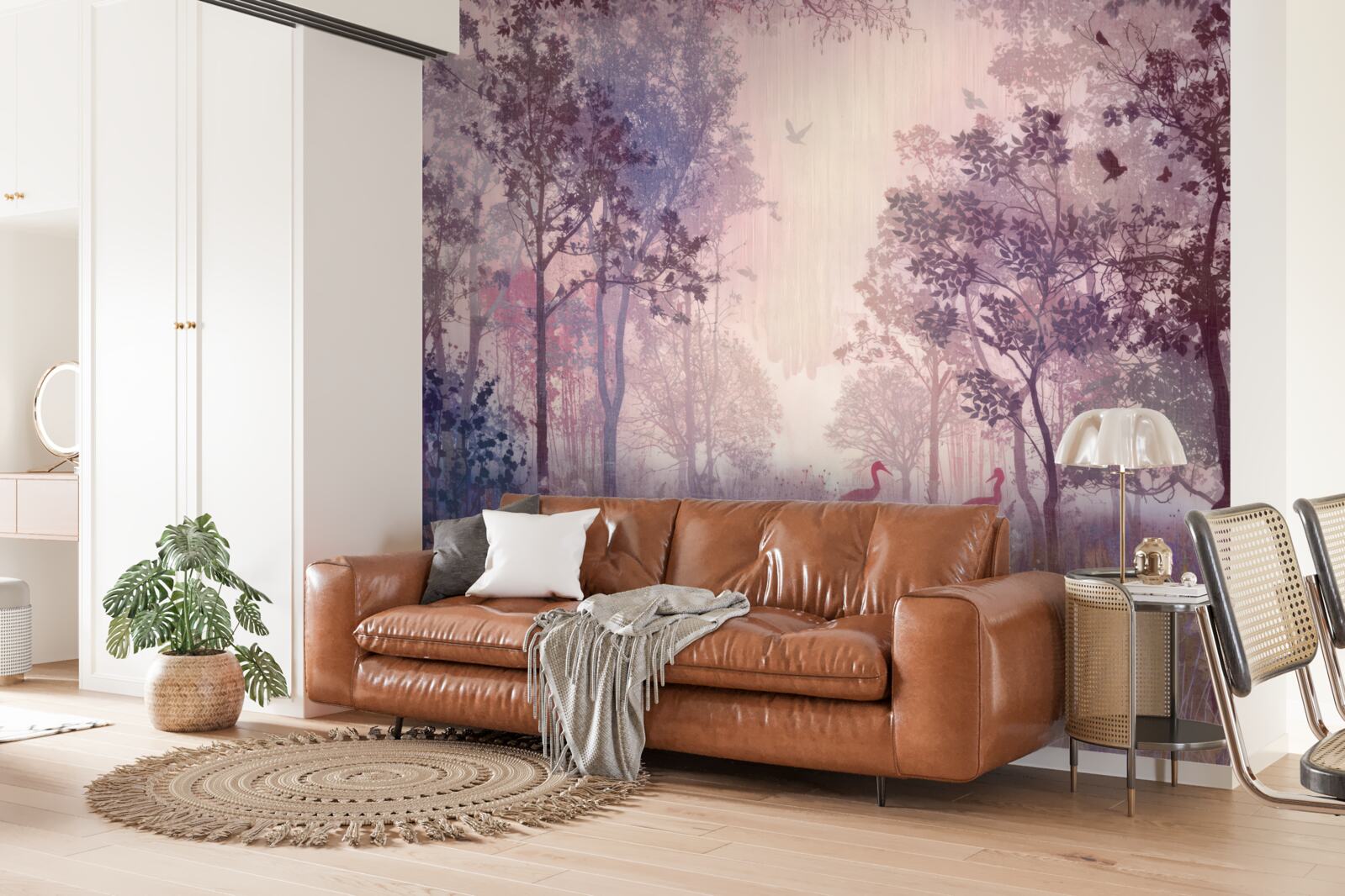 Fototapeten Aquarell Herbst Forest