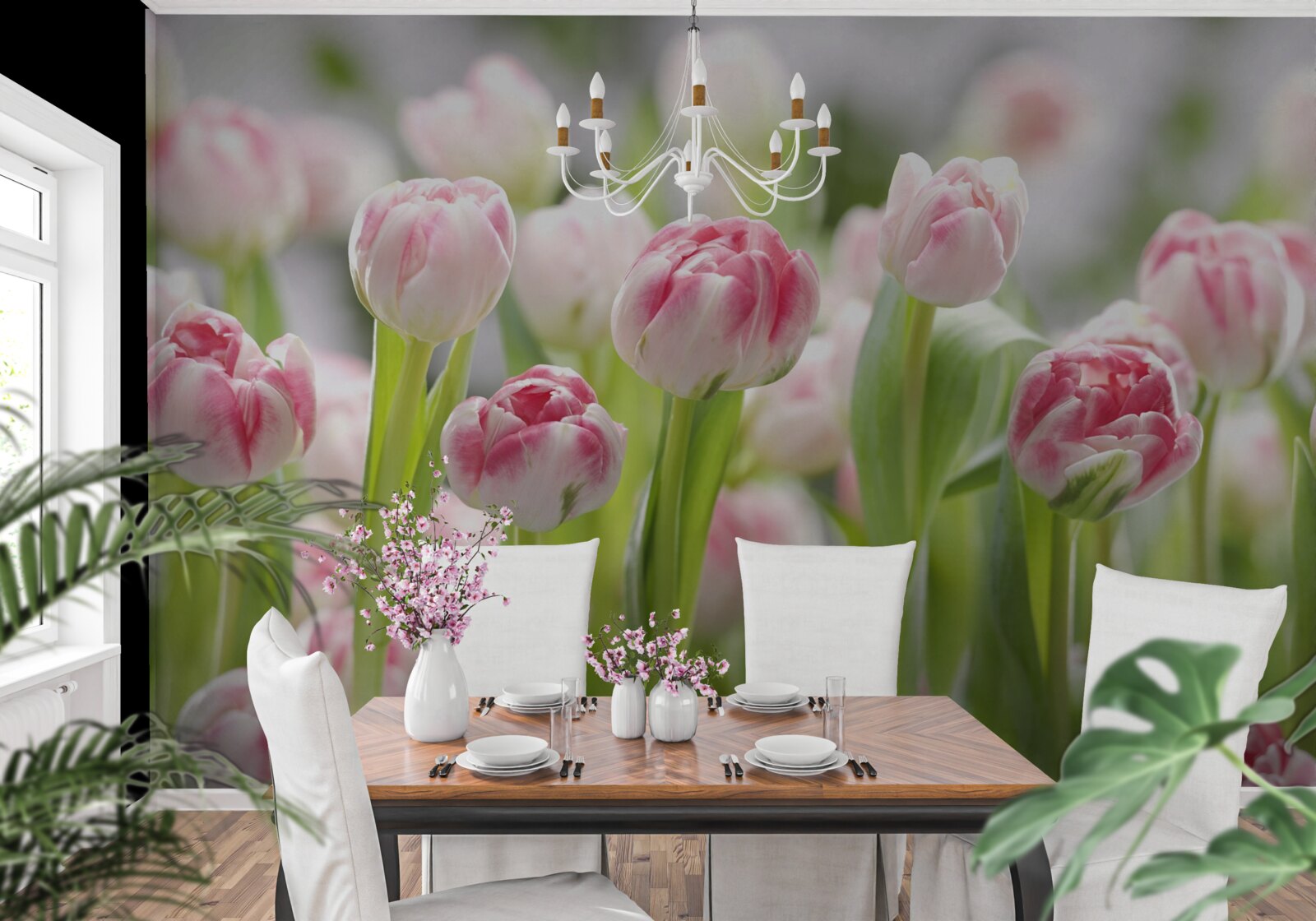 Fototapeten Ungeöffnete Knospen von Tulpen