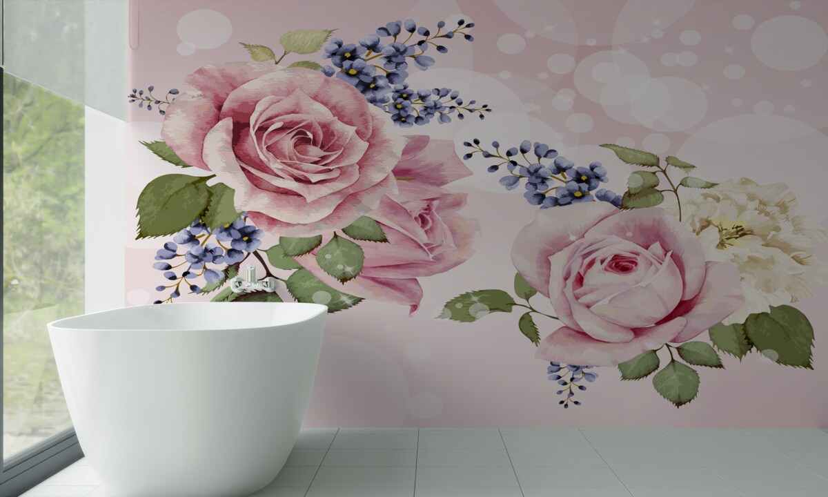 Fototapeten Rosenknospen in Arrangement