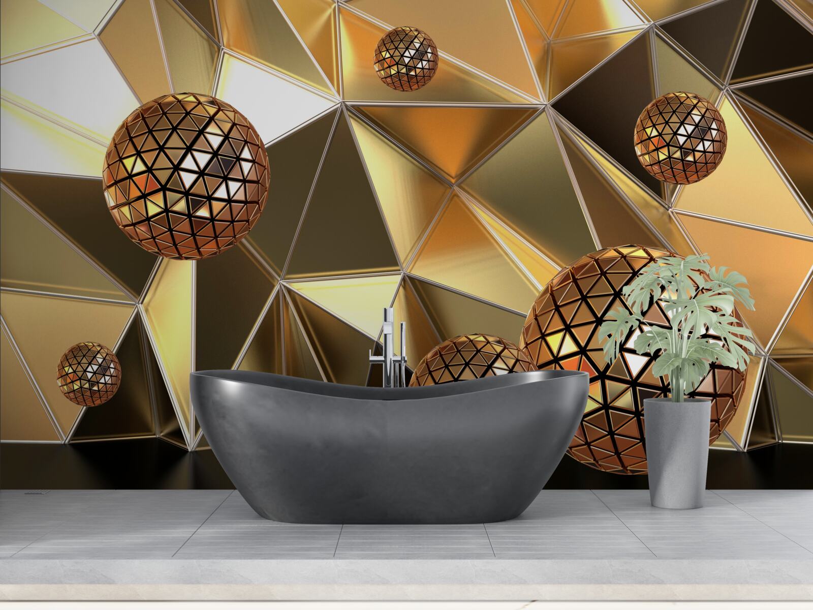 Fototapeten 3D -Metallkugeln