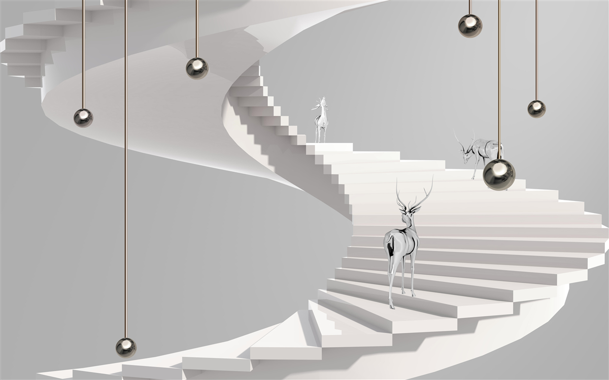 Fototapeten 3D -Treppe hinauf