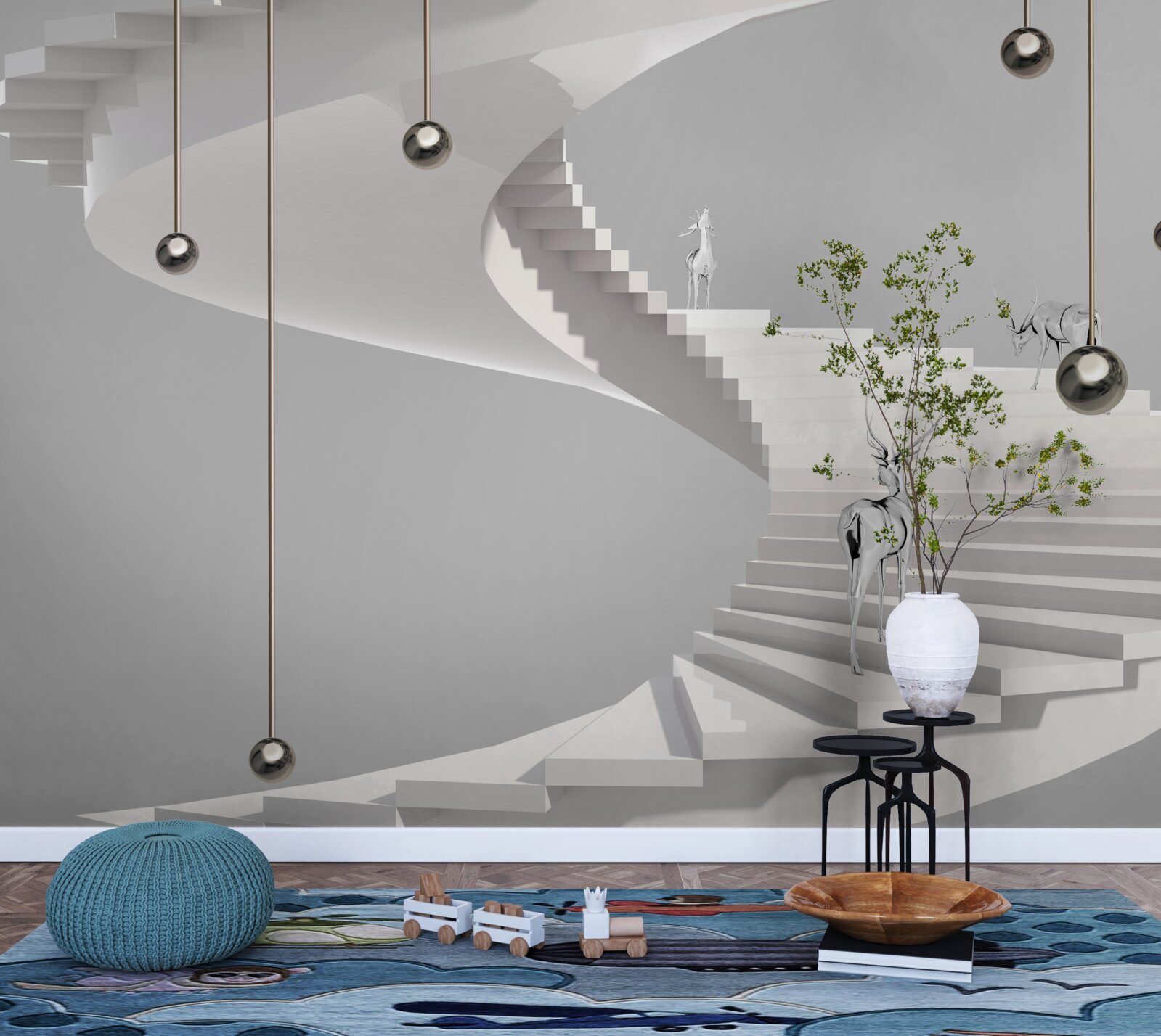 Fototapeten 3D -Treppe hinauf