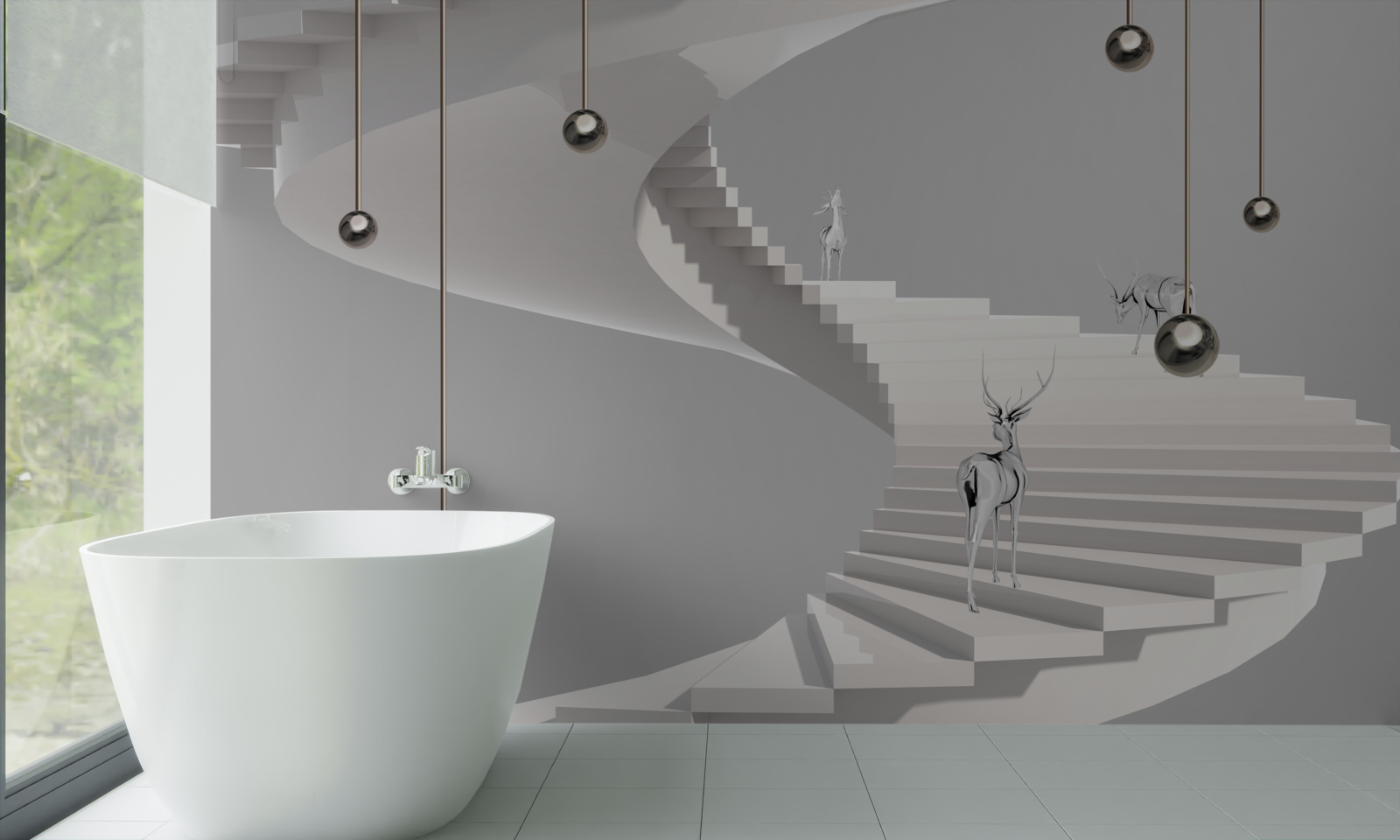 Fototapeten 3D -Treppe hinauf