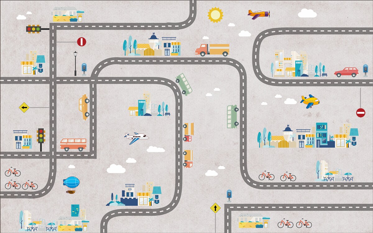 Fototapeten Stadtstraßen für Kinder