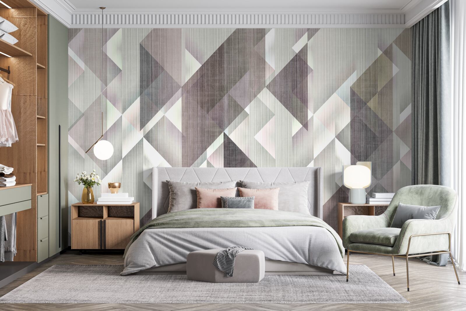Fototapeten vertikal angeordnete geometrische Formen