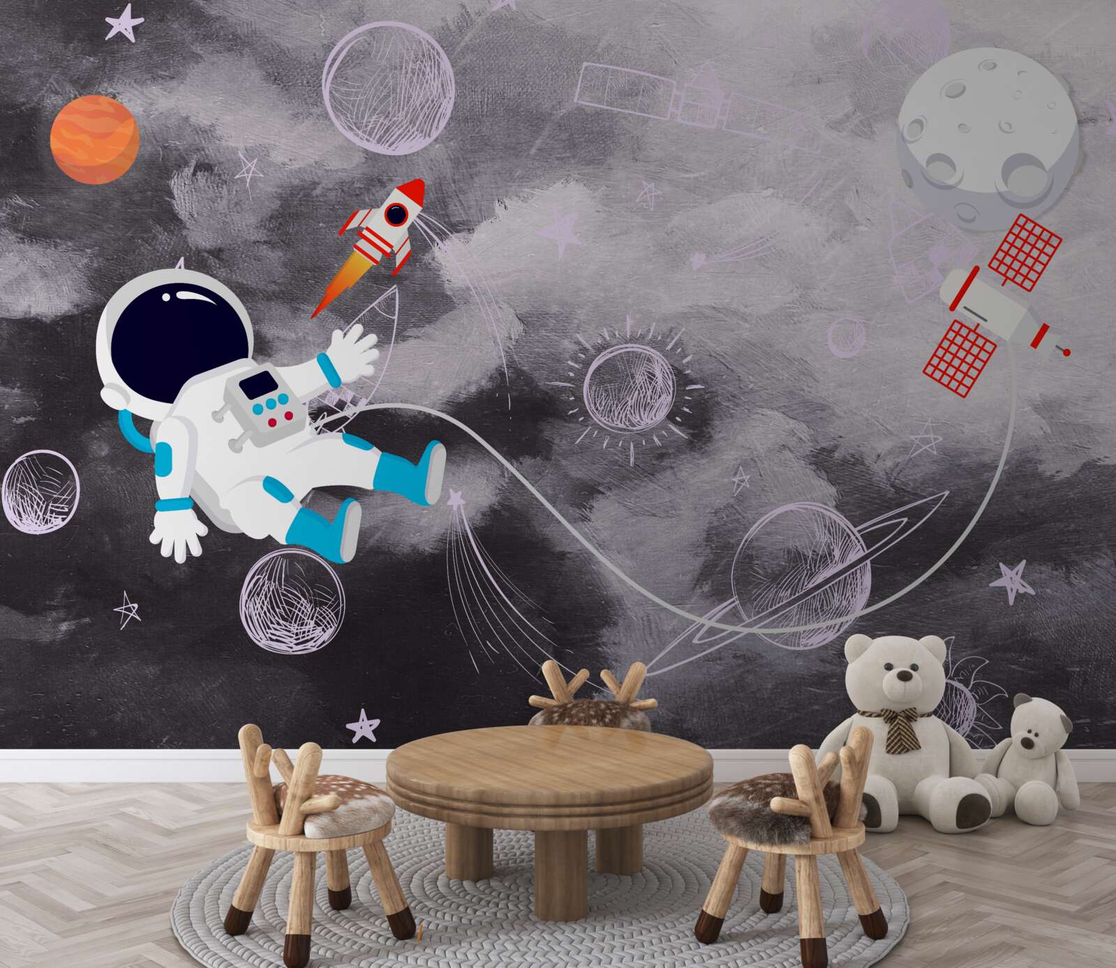 Fototapeten Astronaut in einem Raum ohne Luft