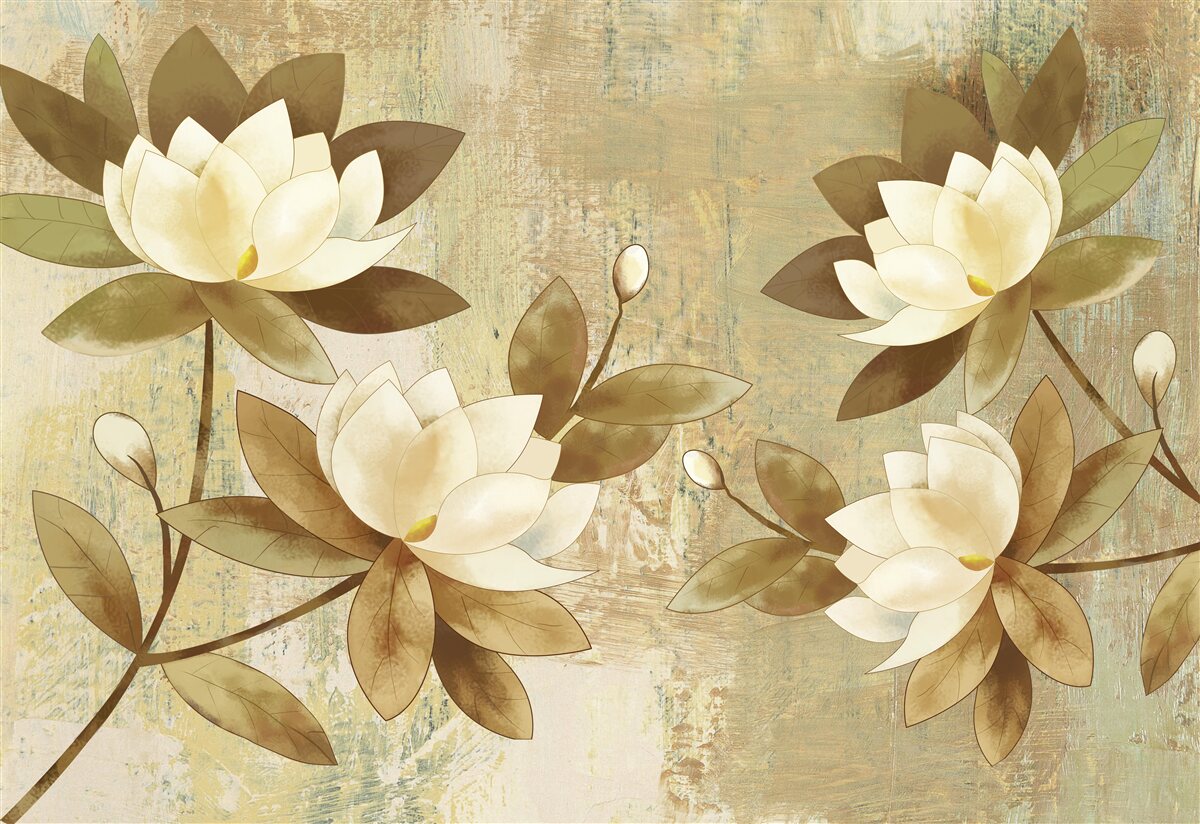 Fototapeten Aquarellbild von Lotus