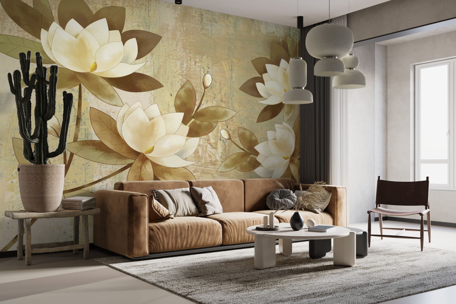 Fototapeten Aquarellbild von Lotus