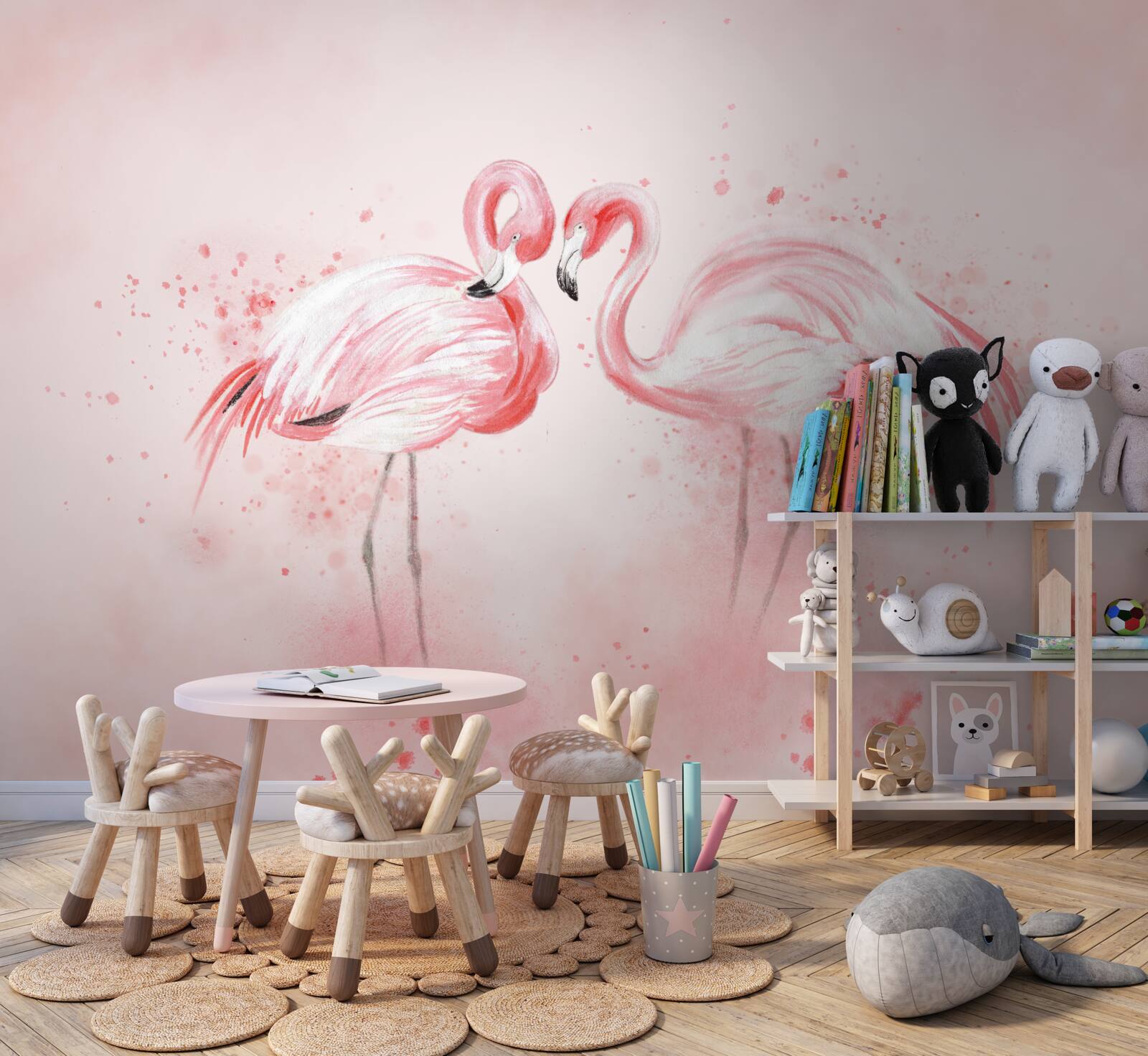 Fototapeten Zwei Flamingos