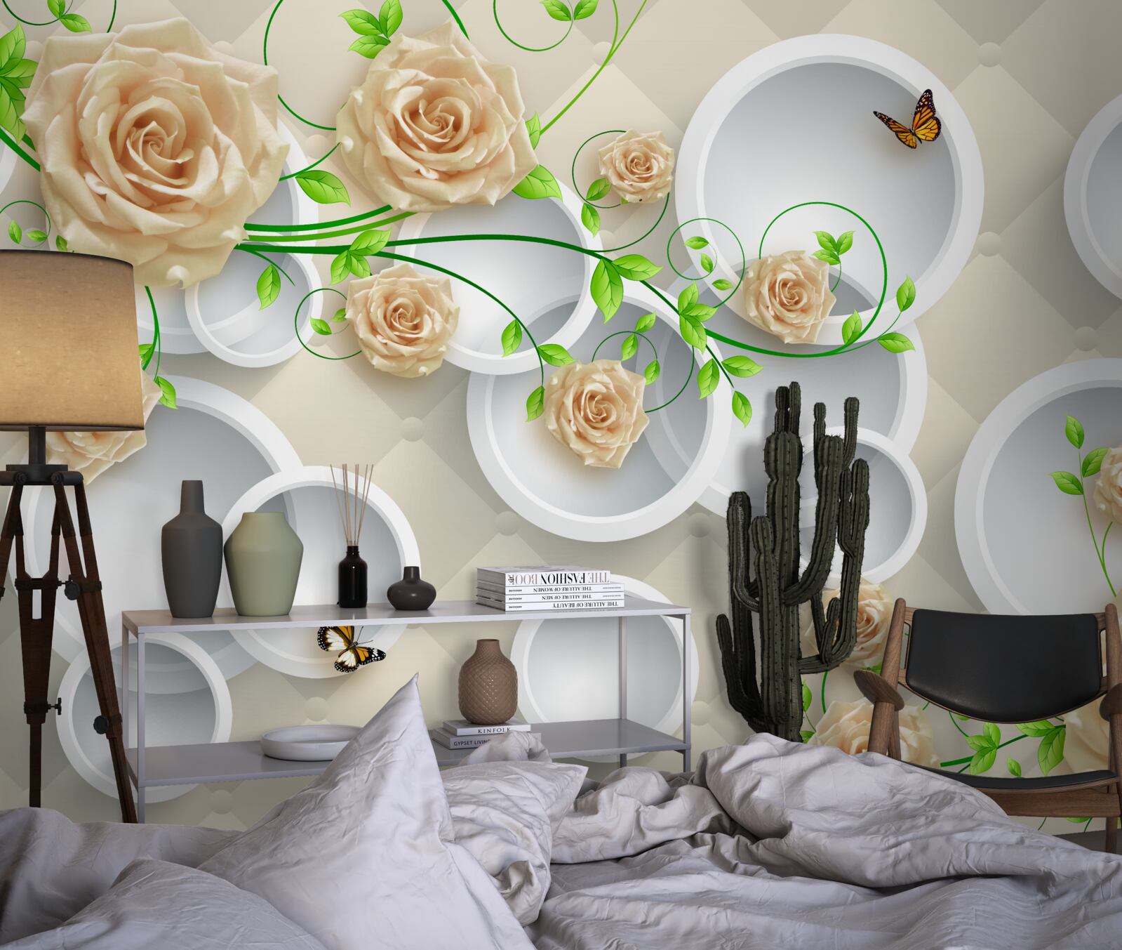 Fototapeten Räder mit rosa Mustern