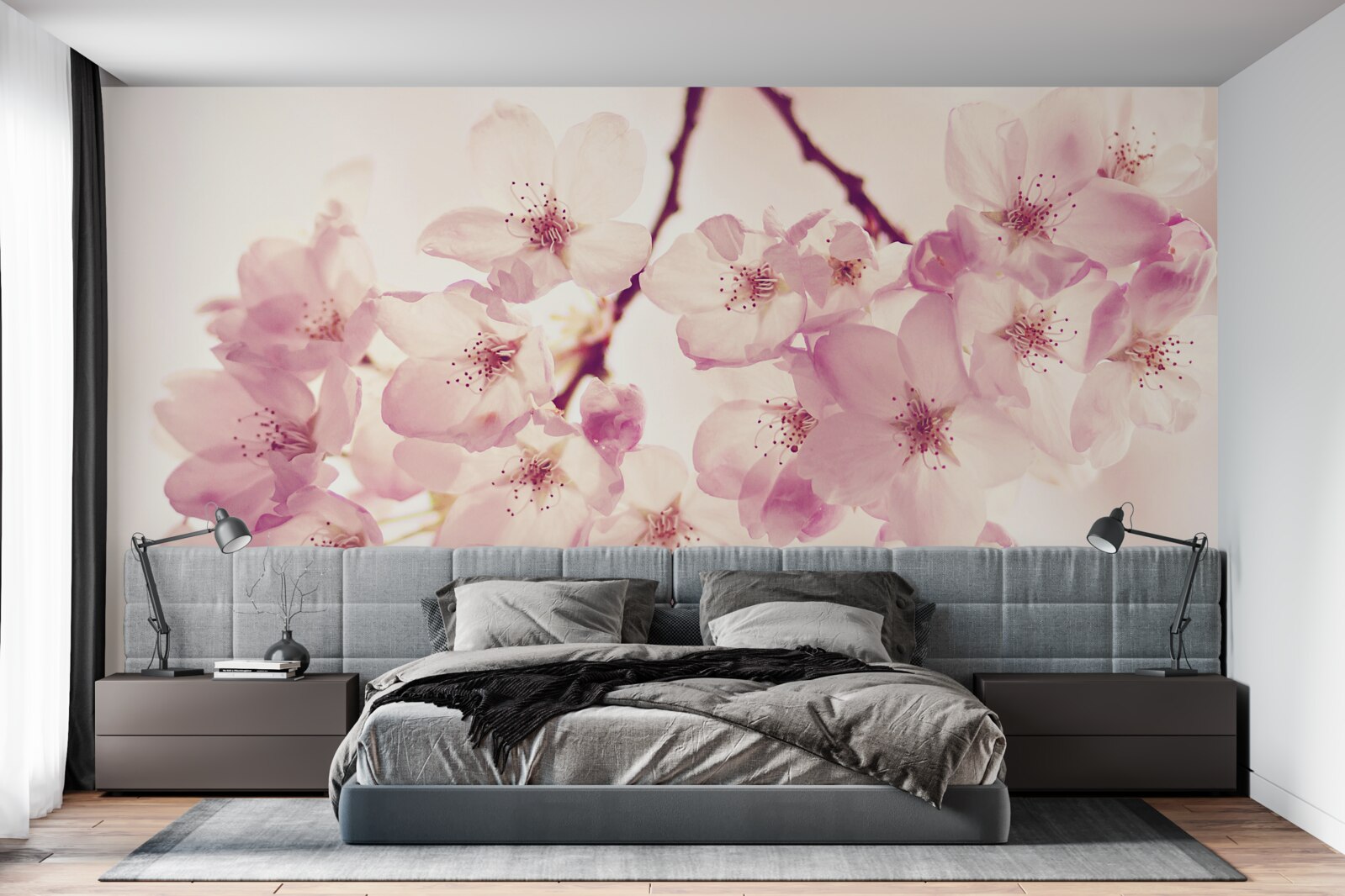 Fototapeten Blumen der wilden Kirsche, voller Delikatesse