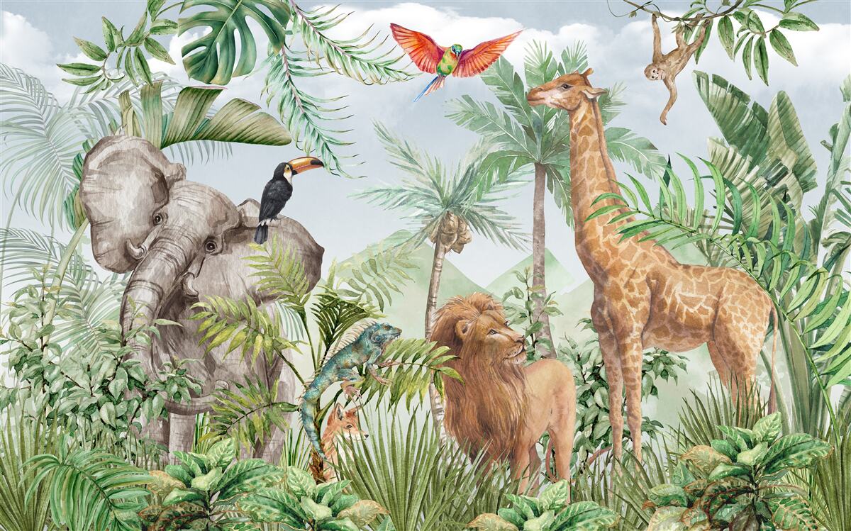 Fototapeten charmante exotische Tiere