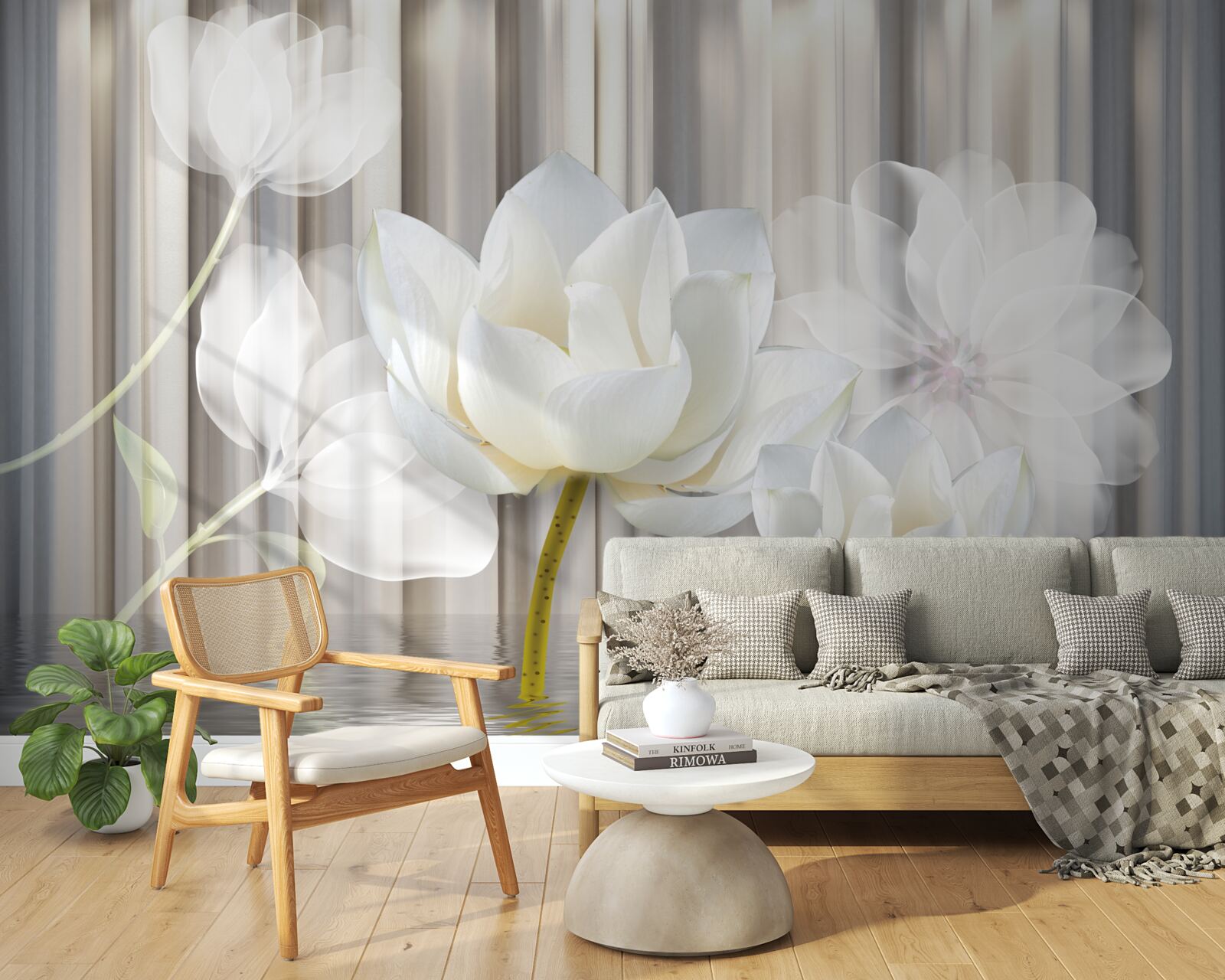 Fototapeten Weiße Tulpen, leicht wie Luft