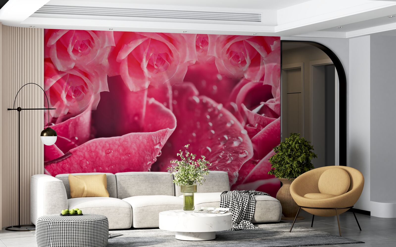 Fototapeten Rosa fällt für Rose ab