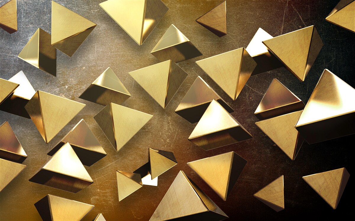Fototapeten Kleine, geräumige goldene Dreiecke
