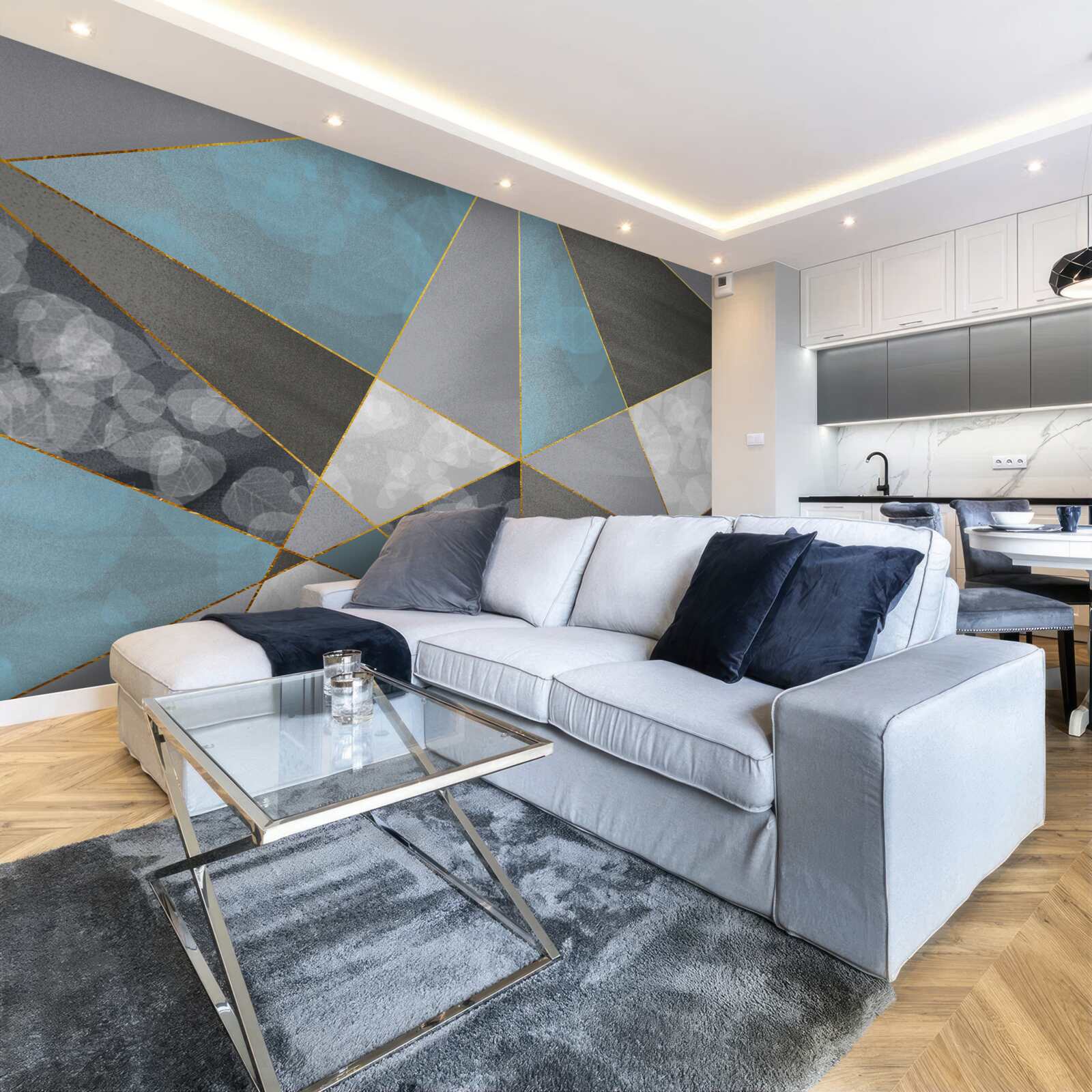 Fototapeten Ein einzigartiger Hintergrund mit geometrischen Motiven