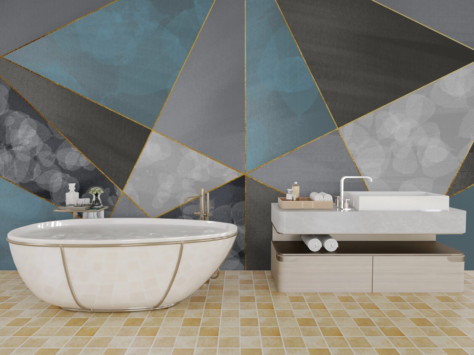 Fototapeten Ein einzigartiger Hintergrund mit geometrischen Motiven