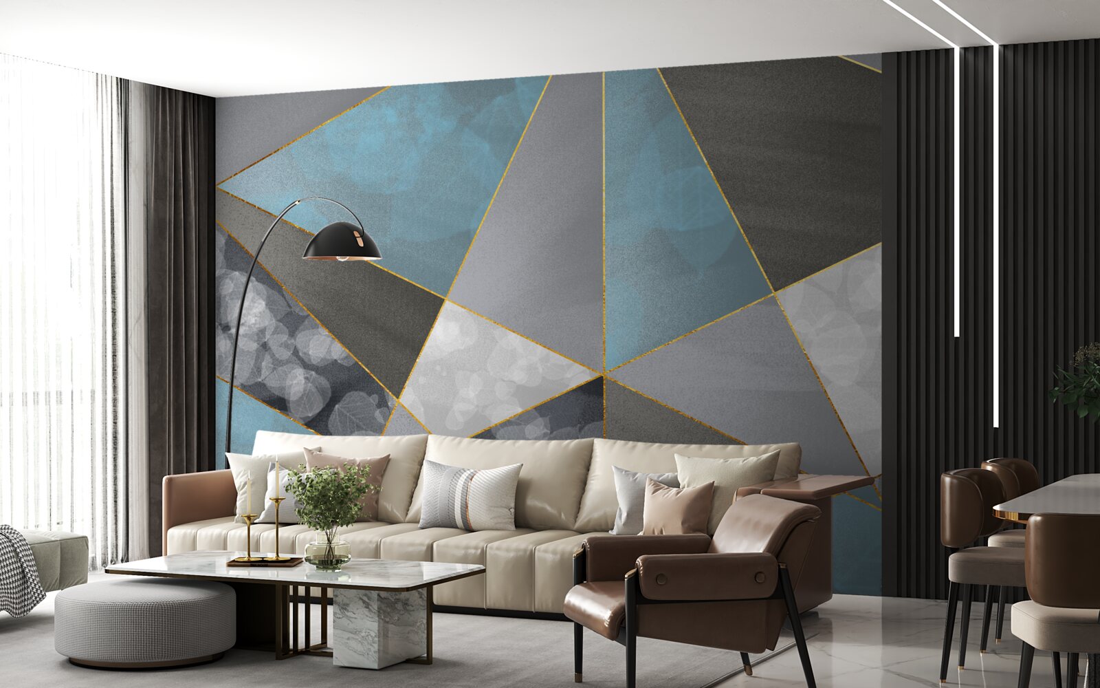 Fototapeten Ein einzigartiger Hintergrund mit geometrischen Motiven