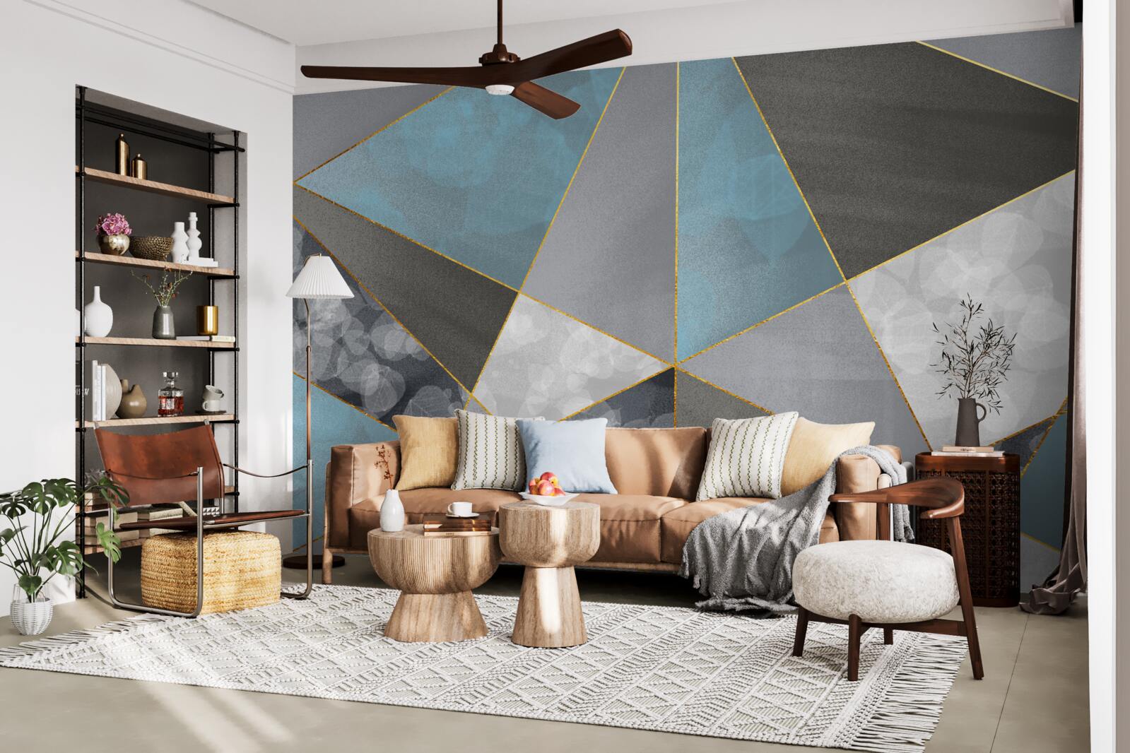 Fototapeten Ein einzigartiger Hintergrund mit geometrischen Motiven