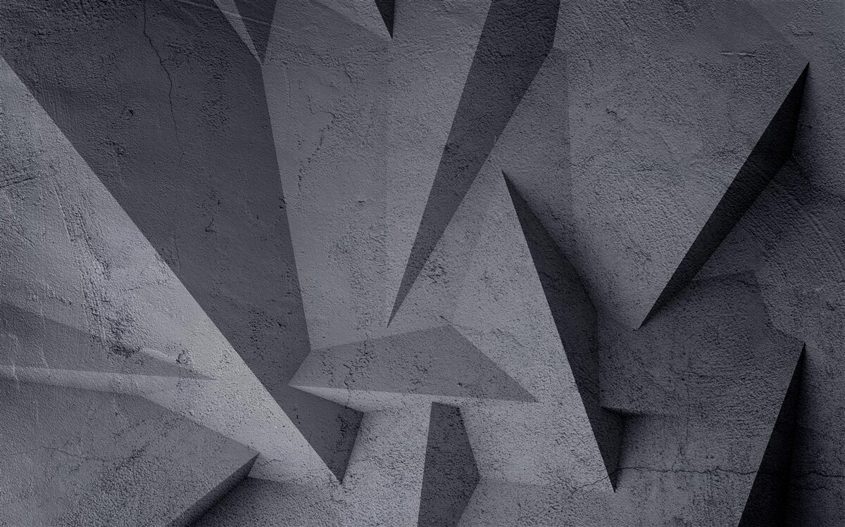 Fototapeten Schwarze Geometrie im 3D -Raum