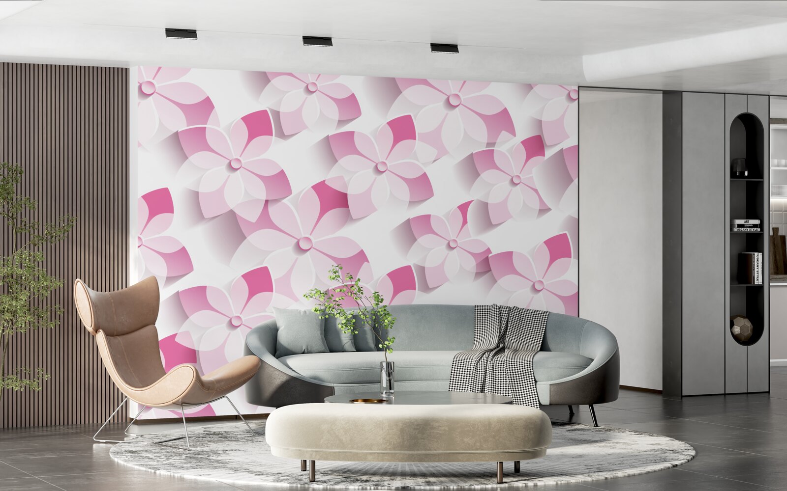 Fototapeten Hintergrund in rosa Blumentönen