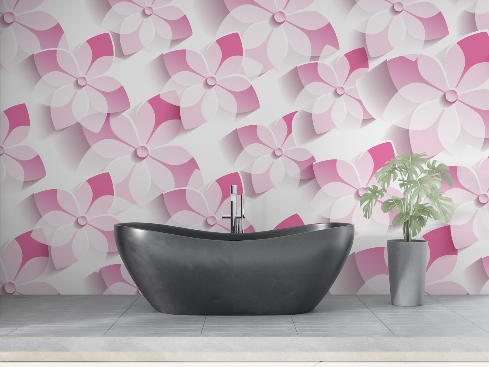 Fototapeten Hintergrund in rosa Blumentönen