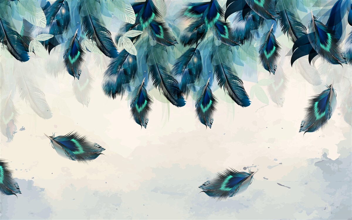 Fototapeten Fliegende flauschige Decken der Dunkelheit